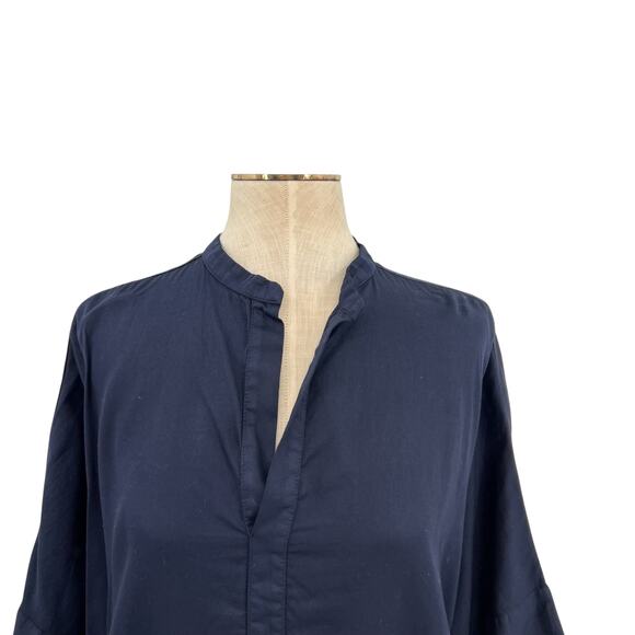 Ocean + Main Easy Cotton Caftan Dress‎ Navy Blue Plus Size 1X - Picture 3 of 16